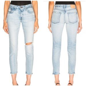 NWOT Moussy Vintage Vivian‎ Ripped Crop Skinny In Blue Size 24